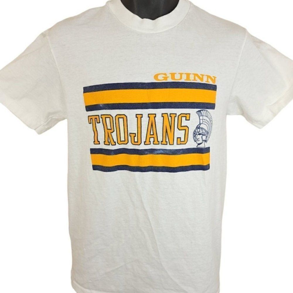 Kenny Guinn Trojans T Shirt Vintage 80s Las Vegas Middle School Made In USA Mens